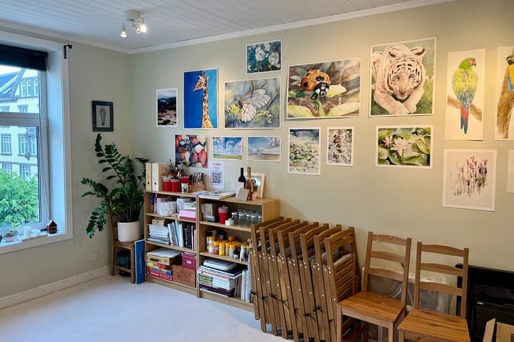 Paint Norwegian landscape with watercolor in Bergen 2