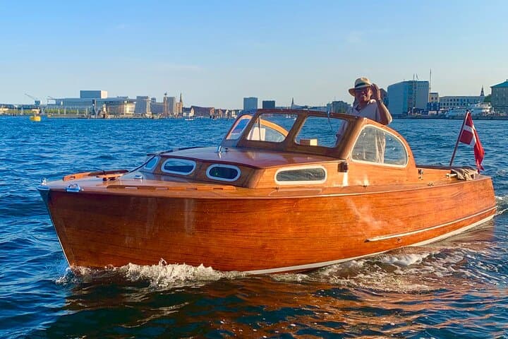Private Copenhagen Boat cruise in Scandinavian mahogany boat